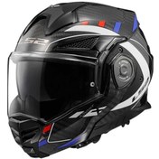 Resim LS2 Advant X Karbon Future Çene Açılır Kask Beyaz-mavi-kırmızı 