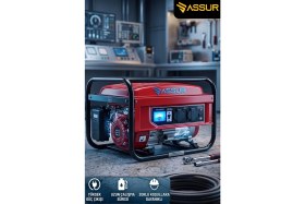Resim Assur Portatif Benzinli Monofoze Jeneratör 3000W Marşlı Güçlü Acil Enerji Kaynağı 