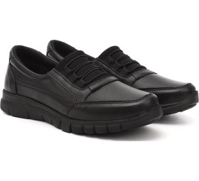 Resim Gönderi R Kadın Siyah Dolgu Taban Hakiki Deri Comfort Ayakkabı Ddza77542210 Siyah 