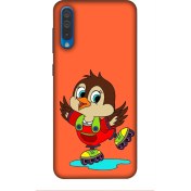 Resim Zipax Deste Samsung Galaxy A50 Kılıf Patenli Kuş Baskılı Desenli Silikon Kılıf -8259 