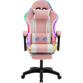 Resim Fashcolle Pink Star Işıklı - Masaj Özellikli Oyuncu Koltuğu Pembe-Beyaz 