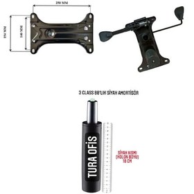 Resim Turaofis Tura Ofis 80'Lik Siyah Amortisör+Çift Kollu Mekanizma Yedek Pa... 
