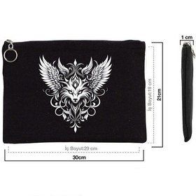 Resim Tattoo Tablet/portföy Çanta - Astarlı 30x21 Cm Siyah Siyah 