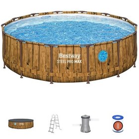 Resim Bestway Steel Pro Max Splashview 561jm Çember Yerüstü Havuz Seti 4,27 M X 1,07 M 
