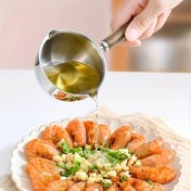 Resim Çok Yönlü Paslanmaz Çelik Mini Tereyağı Eritme Tenceresi - Çikolata, Peynir & Omletler İçin İdeal | Su Geçirmez, Yanmaz Ahşap Sap & Pratik Saklama 