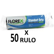 Resim Florex Standart Orta Boy ( 55x60 Cm ) Mavi Çöp Poşeti 50 Rulo 20*50=1000 Adet 