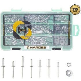 Resim Hardes SH-3001 Aluminyum Pop Perçin Seti 315 Parça 