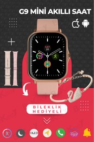 Resim Bakeey G9 Mini 3 Kordonlu Bileklik Hediyeli Akıllı Saat Arama Konuşma Siri Akıllı Saatler Watch 8 9 