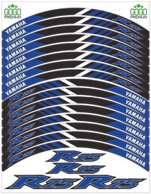 Resim Yamaha Reflektör Mavi Baskı Yamaha R25 Uyumlu Jant Şeridi 