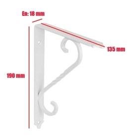 Resim Raf Altı Raf Tutucu Ayak Ferforje Siyah 135X190 mm 2 Adet 