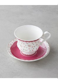 Resim English Home Florana New Bone China 4 Parça 2 Kişilik Çay Fincanı Takımı 220 Ml Koyu Pembe Koyu Pembe 
