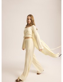 Resim Mai Studios Co. Raina Sarı Kimono Basic Üçlü Takım Sarı 