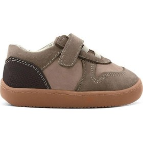 Resim Rakerplus Bob Hakiki Deri Kum Krem Barefoot Cırtlı Lastikli Bebek Sneaker Ayakkabı Kum 