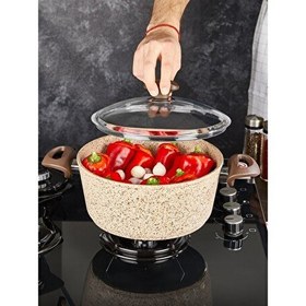 Resim Falez Creamy Granit 28 CM Derin Tencere 