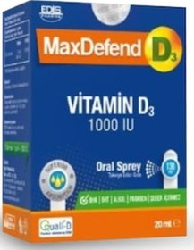 Resim Maxdefend Vitamin D3 1000 Iu 20 ML Oral Sprey 