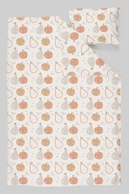 Resim Organik Çarşaflı Bebek Nevresim Takımı (100x150) - Minik Tatlı Meyveler 100 x 150 