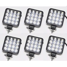 Resim 6'Lu Kare Çalışma Lambası Kalın Kasa 28 Mm 8-110 Volt 6500k 