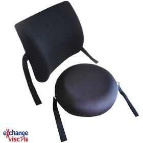 Resim Viscoli Yastık Ortopedik Yuvarlak Oturma Simidi Minderi + Bel Yastığı 