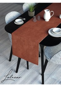 Resim Kadife Efektli Kiremit Rengi Aura Serisi Runner 40 X 140 Kiremit 