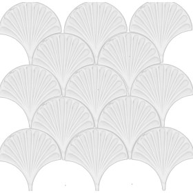 Resim Armada Çini 17x17 cm Beyaz İstiridye Balık Pulu Seramik 