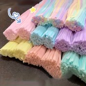 Resim 100 adet Karışık Renkler Macaron Renk Şönil Kaynaklanıyor, Altı Renk Karışık DIY El Yapımı Şönil Kaynaklanıyor 
