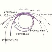 Resim 1 adet/4 adet, Değiştirilebilir Daire Örgü İğnesi Bağlama Hattı Spiral Desenli Metal Bağlayıcı 20cm30cm40cm60cm80cm100cm İğne Fiş 