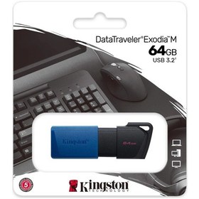 Resim Kıngston Dtxm/64gb Usb 3.2 Data Traveler Exodia M Flash Disk Siyah-mavi 