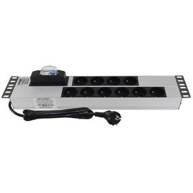 Resim 19" 2U 10'Lu Fransız Ups Sigortalı Alüminyum Rack Kabin Prizi Pdu 