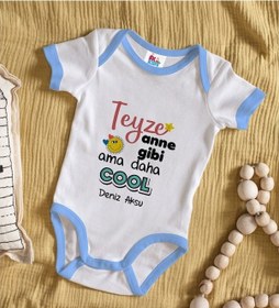 Resim Bitmeyenkartus Bk Kids Kişiye Özel Mavi Bebek Body Zıbın - Model 52 Çok Renkli 