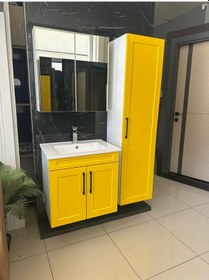 Resim 65 Cm Lake Banyo Dolabı Aynalı Ve Boy Dolaplı Köprü Kulplu 