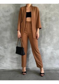 Resim Ezel Glory Bürümcük Kumaş Yakım Kahve 