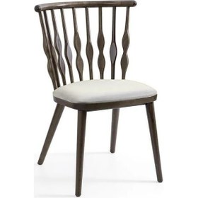 Resim Natura Retro Ahşap Sandalye Ceviz - Beyaz 