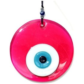 Resim Şeffaf Pembe El Yapımı Cam Nazar Boncuklu Duvar Dekoru 02-10mm 5yards 