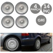 Resim Jant Kapağı Takımı Abiyes 14 İnç Tüm Jantlar İle Uyumlu Tekerlek Göbeği Koruyucu 4 Parça Gri Glz02702383 