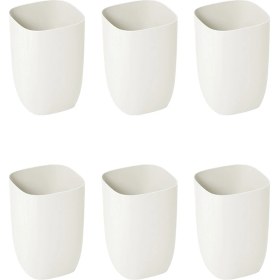 Resim Benagee 6x Banyo Çöp Kutusu Küçük Ofis Kutusu Plastik Atık Kağıt Çöp Kutusu Modern Banyo Yatak Odası Oturma Odası Için Çöp Kutusu Beyaz (Yurt Dışından) 