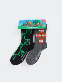 Resim LC Waikiki Çelebi Store'dan Kaliteli Parçalar Minecraft Dokulu Erkek Çocuk Soket Çorap 5'li 