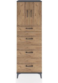 Resim Hyperion Dolap Tek Raflı 4 Çekmeceli 2 Kapaklı 60x44x182 Antrasit-çam Antrasit 