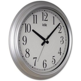 Resim Klik Beta Gümüş Dekoratif Sessiz Akar Duvar Saati Çok Renkli 