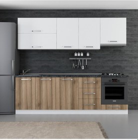 Resim Minar 250 Cm Mutfak Dolabı Beyaz Dore 250-D8 Beyaz 
