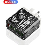Resim 30w 6usb Şarj Cihazı Qc3.0 Hızlı Şarj Hızlı Şarj Cihazı İphone Uyumlu Samsung Xiaomi Jj305-6u Uk Black 1 Adet 