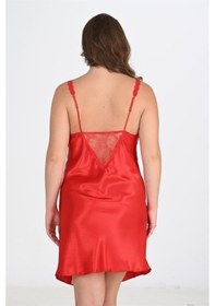 Resim Büyük Beden Kırmızı Gecelik 2102 Kırmızı 