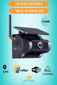 Resim 1080p Full Hd Kendiliğinden Bataryalı Güneş Panelli Mıknatıslı Wifi Araç Kamerası 