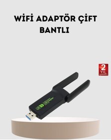 Resim Ultratekno Dual Band Wifi Adaptör 1200 Mbps, Usb 3.0, Çift Antenli, Geniş Kapsama Alanı Ve Yüksek Hız 