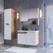 Resim Teta Home Napoli 65 Cm Mdf Banyo Dolabı Seti + Boy Dolabı 