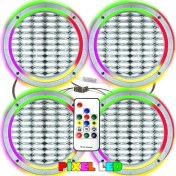 Resim Poke Pixel Ledli 20CM Hoparlör Kapak Gümüş 4 Adet Poke PK-6300 