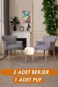 Resim LOVİSSE HOME Berjer Set Tekli Koltuk Balkon, Ofis, Bekleme, Güzellik Merkezi, Çay Seti, Sandalye,puf 