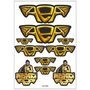 Resim Motosiklet Altın Elbiseli Adam Sticker A4 Boyut - Universal 