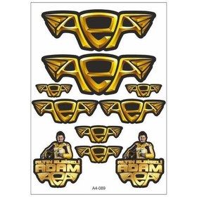 Resim Motosiklet Altın Elbiseli Adam Sticker A4 Boyut - Universal 