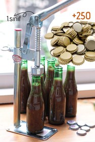 Resim Byanes Şişe Kapatma Aleti Soda Gazoz Kapağı Kapama Makinası 250 Adet Kapak 