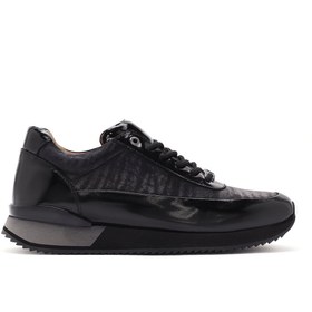 Resim Men's Black Lace-up Leather Sneaker 